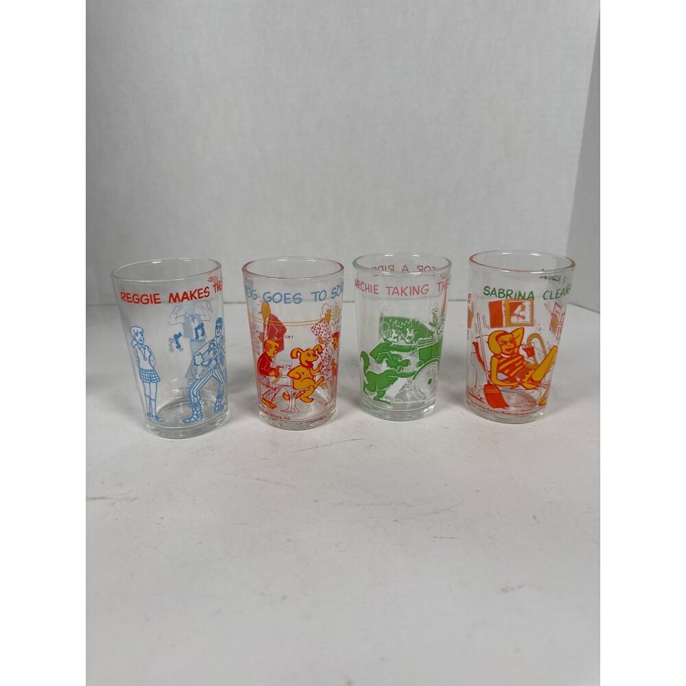 Vtg 1971 Archie Comics Glasses Set of 4 • Reggie Hot Dog Archie Sabrina • Reggie - Picture 2 of 13